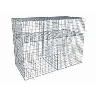Kit gabion 2m de longueur,  150cm (H) x 100cm (L), pour clôture, assemblage agrafes, mailles 5 x 10 cm, grilles non visibles mailles 10 x 10 cm