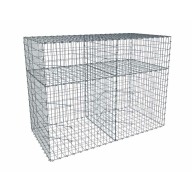 Kit gabion 2m de longueur, 150cm (H) x 100cm (L), pour clôture, assemblage agrafes, mailles 5 x 10 cm, grilles non visibles mailles 10 x 10 cm