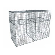 Kit gabion 2m de longueur, 150cm (H) x 100cm (L), pour clôture, assemblage spirales, mailles 5 x 10 cm, grilles non visibles mailles 10 x 10 cm