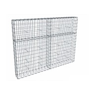 Kit gabion 2m de longueur, 150cm (H) x 20cm (L), pour clôture, assemblage agrafes, mailles 5 x 10 cm, grilles non visibles mailles 10 x 10 cm