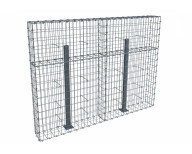 Kit gabion 2m de longueur,  150cm (H) x 20cm (L), pour clôture, assemblage agrafes, mailles 5 x 10 cm, avec poteaux raidisseurs à visser