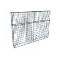 Kit gabion 2m de longueur,  150cm (H) x 20cm (L), pour clôture, assemblage spirales, mailles 5 x 10 cm, grilles non visibles mailles 10 x 10 cm