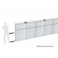 Kit gabion 28 m de longueur,  150cm (H) x 20cm (L), pour clôture, assemblage agrafes, mailles 5 x 10 cm, grilles non visibles mailles 10 x 10 cm