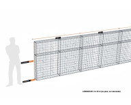 Kit gabion 20 m de longueur,  150cm (H) x 20cm (L), pour clôture, assemblage spirales, mailles 5 x 10 cm, grilles non visibles mailles 10 x 10 cm