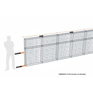 Kit gabion 16 m de longueur,  150cm (H) x 20cm (L), pour clôture, assemblage spirales, mailles 5 x 10 cm, grilles non visibles mailles 10 x 10 cm