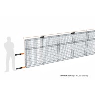 Kit gabion 12 m de longueur, 150cm (H) x 20cm (L), pour clôture, assemblage spirales, mailles 5 x 10 cm, grilles non visibles mailles 10 x 10 cm