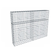 Kit gabion 2m de longueur,  150cm (H) x 30cm (L), pour clôture, assemblage agrafes, mailles 5 x 10 cm, grilles non visibles mailles 10 x 10 cm