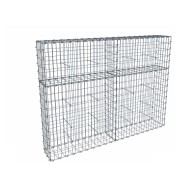 Kit gabion 2m de longueur, 150cm (H) x 30cm (L), pour clôture, assemblage spirales, mailles 5 x 10 cm, grilles non visibles mailles 10 x 10 cm