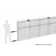 Kit gabion 6 m de longueur,  150cm (H) x 30cm (L), pour clôture, assemblage agrafes, mailles 5 x 10 cm, grilles non visibles mailles 10 x 10 cm