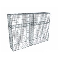 Kit gabion 2m de longueur, 150cm (H) x 50cm (L), pour clôture, assemblage spirales, mailles 5 x 10 cm, grilles non visibles mailles 10 x 10 cm