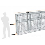 Kit gabion 28 m de longueur, 150cm (H) x 50cm (L), pour clôture, assemblage spirales, mailles 5 x 10 cm, grilles non visibles mailles 10 x 10 cm