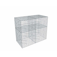 Kit gabion 2m de longueur,  170cm (H) x 100cm (L), pour clôture, assemblage agrafes, mailles 5 x 10 cm, grilles non visibles mailles 10 x 10 cm