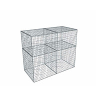 Kit gabion 2m de longueur,  170cm (H) x 100cm (L), pour clôture, assemblage spirales, mailles 5 x 10 cm, grilles non visibles mailles 10 x 10 cm