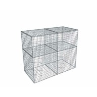 Kit gabion 2m de longueur, 170cm (H) x 100cm (L), pour clôture, assemblage spirales, mailles 5 x 10 cm, grilles non visibles mailles 10 x 10 cm