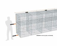 Kit gabion 30 m de longueur,  170cm (H) x 100cm (L), pour clôture, assemblage agrafes, mailles 5 x 10 cm, grilles non visibles mailles 10 x 10 cm