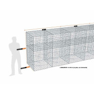 Kit gabion 30 m de longueur,  170cm (H) x 100cm (L), pour clôture, assemblage agrafes, mailles 5 x 10 cm, grilles non visibles mailles 10 x 10 cm
