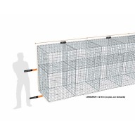 Kit gabion 30 m de longueur, 170cm (H) x 100cm (L), pour clôture, assemblage agrafes, mailles 5 x 10 cm, grilles non visibles mailles 10 x 10 cm