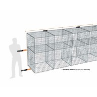 Kit gabion 30 m de longueur, 170cm (H) x 100cm (L), pour clôture, assemblage spirales, mailles 5 x 10 cm, grilles non visibles mailles 10 x 10 cm