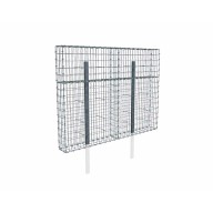 Kit gabion 2m de longueur, 170cm (H) x 20cm (L), pour clôture, assemblage agrafes, mailles 5 x 10 cm, avec poteaux raidisseurs à sceller