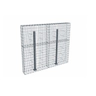 Kit gabion 2m de longueur, 170cm (H) x 20cm (L), pour clôture, assemblage agrafes, mailles 5 x 10 cm, avec poteaux raidisseurs à visser