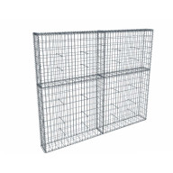 Kit gabion 2m de longueur,  170cm (H) x 20cm (L), pour clôture, assemblage spirales, mailles 5 x 10 cm, grilles non visibles mailles 10 x 10 cm