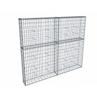 Kit gabion 2m de longueur, 170cm (H) x 20cm (L), pour clôture, assemblage spirales, mailles 5 x 10 cm, grilles non visibles mailles 10 x 10 cm