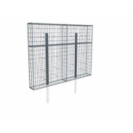 Kit gabion 2m de longueur, 170cm (H) x 20cm (L), pour clôture, assemblage spirales, mailles 5 x 10 cm, avec poteaux raidisseurs à sceller
