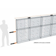 Kit gabion 30 m de longueur,  170cm (H) x 20cm (L), pour clôture, assemblage spirales, mailles 5 x 10 cm, grilles non visibles mailles 10 x 10 cm