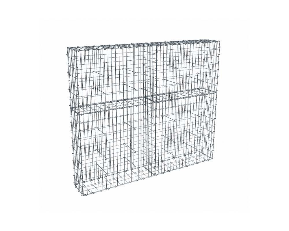 Kit gabion 2m de longueur, 170cm (H) x 30cm (L), pour clôture, assemblage agrafes, mailles 5 x 10 cm, grilles non visibles mailles 10 x 10 cm
