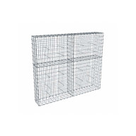 Kit gabion 2m de longueur,  170cm (H) x 30cm (L), pour clôture, assemblage agrafes, mailles 5 x 10 cm, grilles non visibles mailles 10 x 10 cm