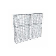 Kit gabion 2m de longueur, 170cm (H) x 30cm (L), pour clôture, assemblage agrafes, mailles 5 x 10 cm, grilles non visibles mailles 10 x 10 cm