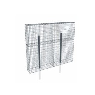Kit gabion 2m de longueur, 170cm (H) x 30cm (L), pour clôture, assemblage agrafes, mailles 5 x 10 cm, avec poteaux raidisseurs à sceller