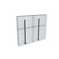 Kit gabion 2m de longueur, 170cm (H) x 30cm (L), pour clôture, assemblage agrafes, mailles 5 x 10 cm, avec poteaux raidisseurs à visser
