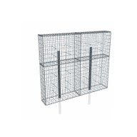 Kit gabion 2m de longueur, 170cm (H) x 30cm (L), pour clôture, assemblage spirales, mailles 5 x 10 cm, avec poteaux raidisseurs à sceller