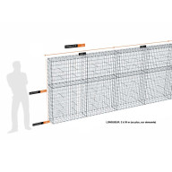 Kit gabion 20 m de longueur,  170cm (H) x 30cm (L), pour clôture, assemblage agrafes, mailles 5 x 10 cm, grilles non visibles mailles 10 x 10 cm
