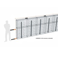 Kit gabion 4 m de longueur, 170cm (H) x 30cm (L), pour clôture, assemblage spirales, mailles 5 x 10 cm, avec poteaux raidisseurs à visser