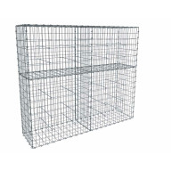 Kit gabion 2m de longueur,  170cm (H) x 50cm (L), pour clôture, assemblage agrafes, mailles 5 x 10 cm, grilles non visibles mailles 10 x 10 cm