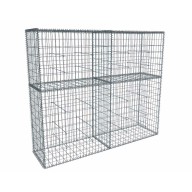 Kit gabion 2m de longueur, 170cm (H) x 50cm (L), pour clôture, assemblage spirales, mailles 5 x 10 cm, grilles non visibles mailles 10 x 10 cm