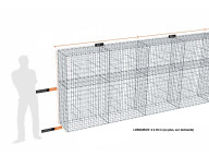 Kit gabion 30 m de longueur,  170cm (H) x 50cm (L), pour clôture, assemblage agrafes, mailles 5 x 10 cm, grilles non visibles mailles 10 x 10 cm