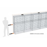Kit gabion 30 m de longueur, 170cm (H) x 50cm (L), pour clôture, assemblage agrafes, mailles 5 x 10 cm, grilles non visibles mailles 10 x 10 cm