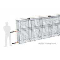 Kit gabion 18 m de longueur,  170cm (H) x 50cm (L), pour clôture, assemblage spirales, mailles 5 x 10 cm, grilles non visibles mailles 10 x 10 cm