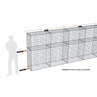 Kit gabion 18 m de longueur, 170cm (H) x 50cm (L), pour clôture, assemblage spirales, mailles 5 x 10 cm, grilles non visibles mailles 10 x 10 cm