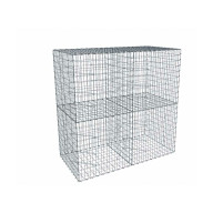 Kit gabion 2m de longueur,  200cm (H) x 100cm (L), pour clôture, assemblage agrafes, mailles 5 x 10 cm, grilles non visibles mailles 10 x 10 cm