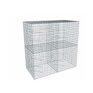 Kit gabion 2m de longueur, 200cm (H) x 100cm (L), pour clôture, assemblage agrafes, mailles 5 x 10 cm, grilles non visibles mailles 10 x 10 cm
