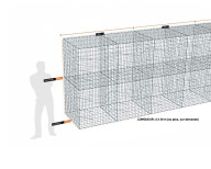 Kit gabion 30 m de longueur,  200cm (H) x 100cm (L), pour clôture, assemblage agrafes, mailles 5 x 10 cm, grilles non visibles mailles 10 x 10 cm