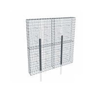Kit gabion 2m de longueur,  200cm (H) x 20cm (L), pour clôture, assemblage agrafes, mailles 5 x 10 cm, avec poteaux raidisseurs à sceller