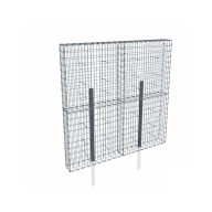 Kit gabion 2m de longueur, 200cm (H) x 20cm (L), pour clôture, assemblage agrafes, mailles 5 x 10 cm, avec poteaux raidisseurs à sceller