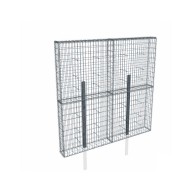 Kit gabion 2m de longueur, 200cm (H) x 20cm (L), pour clôture, assemblage spirales, mailles 5 x 10 cm, avec poteaux raidisseurs à sceller