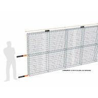 Kit gabion 26 m de longueur,  200cm (H) x 20cm (L), pour clôture, assemblage agrafes, mailles 5 x 10 cm, grilles non visibles mailles 10 x 10 cm