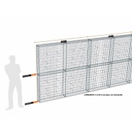 Kit gabion 22 m de longueur, 200cm (H) x 20cm (L), pour clôture, assemblage spirales, mailles 5 x 10 cm, grilles non visibles mailles 10 x 10 cm